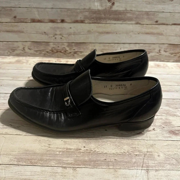 Florsheim Imperial Mens Size 11 C Black Soft Leather Loafer Shoes Vintage - Picture 7 of 11